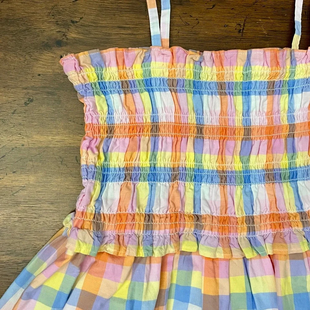 Janie and Jack Plaid Smocked Dress Sz 8 EUC - Picture 6 of 8